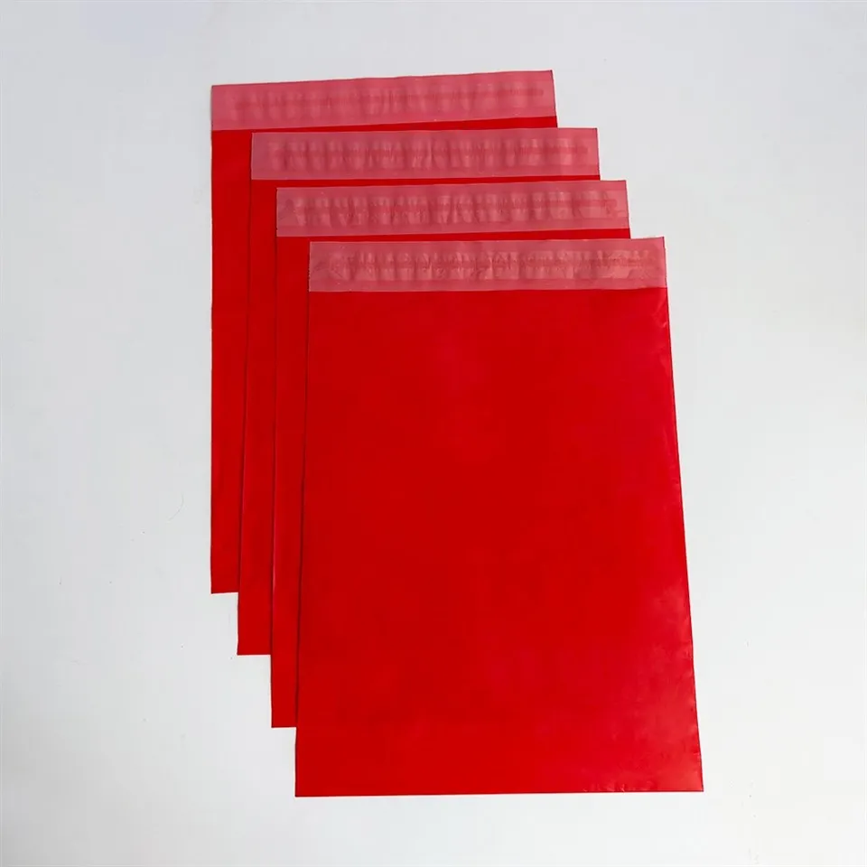 red poly mailers